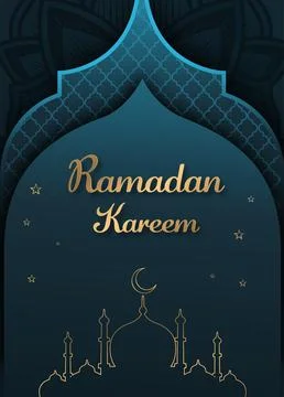 Ramadan Kareem Template Simple Stock Illustration