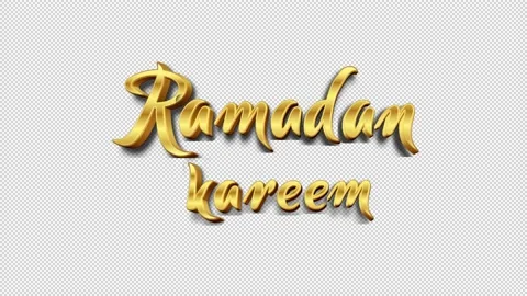 Ramadan Kareem Text Animated Alpha Background HD Stock Footage 182529963