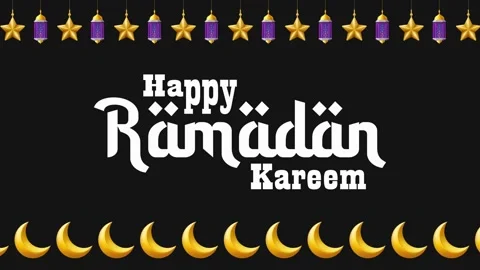 Ramadan Kareem text Stock Footage 234650677