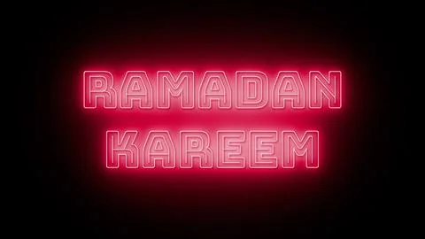 Ramadan kareem text with neon effect in black background Stock-Illustration