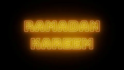 Ramadan kareem text with neon effect in black background Stock-Illustration