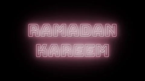 Ramadan kareem text with neon effect in black background Illustrazione stock