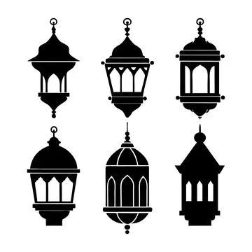 Ramadan Kareem theme design background Islamic Lantern collection set vector Stock Illustration