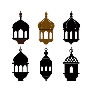 Ramadan Kareem theme design background Islamic Lantern collection set vector Stock Illustration
