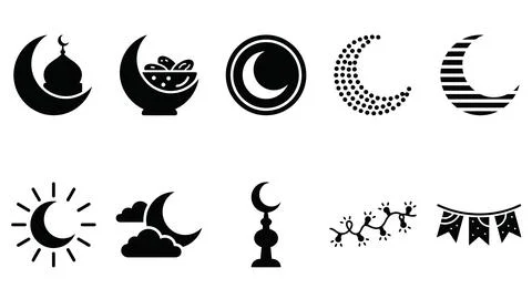 Ramadan kareem traditional elements and islam religious symbols, collection.. 스톡 일러스트
