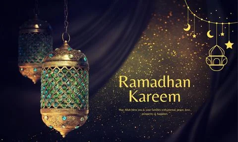 Ramadan Kareem vector and illustration| Ramadan Mubarak Greetings Stock Illustration