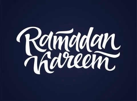 Ramadan Kareem - vector hand drawn brush lettering Stock Illustration
