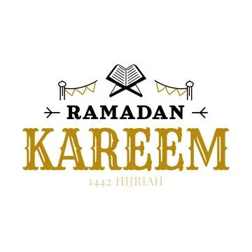 Ramadan Kareem Vector Template. Happy Eid Mubarak Typography and Lettering .. Stock Illustration
