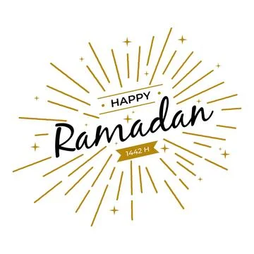 Ramadan Kareem Vector Template. Happy Eid Mubarak Typography and Lettering .. Stock Illustration