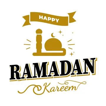 Ramadan Kareem Vector Template. Happy Eid Mubarak Typography and Lettering .. Stock Illustration