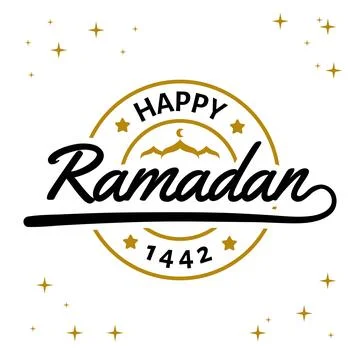 Ramadan Kareem Vector Template. Typography and Lettering Handmade with obje.. Stock Illustration