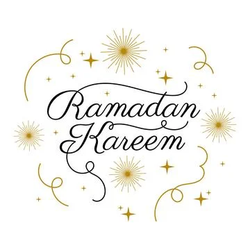 Ramadan Kareem Vector Template. Typography and Lettering Handmade with obje.. Stock Illustration