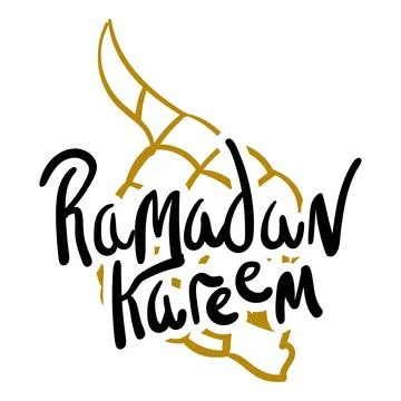 Ramadan Kareem Vector Template. Typography and Lettering Handmade with obje.. Stock Illustration