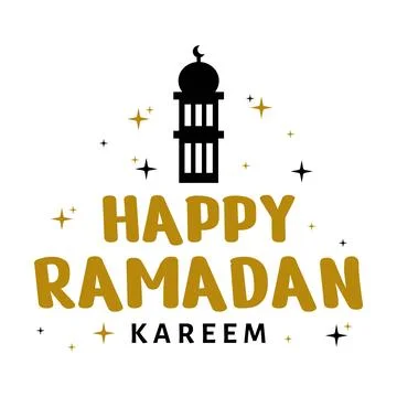Ramadan Kareem Vector Template. Typography and Lettering Handmade with obje.. Stock Illustration