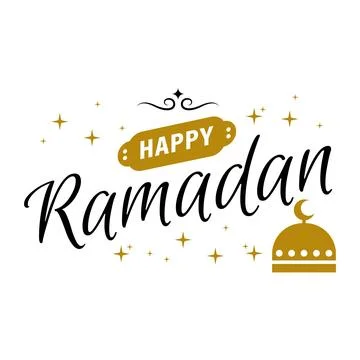 Ramadan Kareem Vector Template. Typography and Lettering Handmade with obje.. Stock Illustration