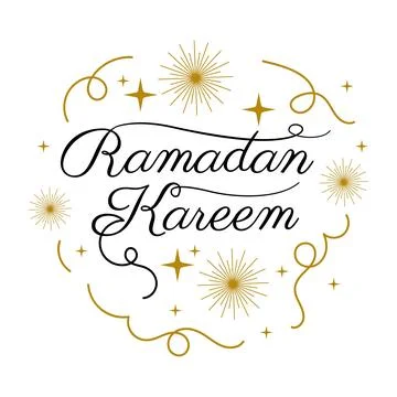 Ramadan Kareem Vector Template. Typography and Lettering Handmade with obje.. Stock Illustration
