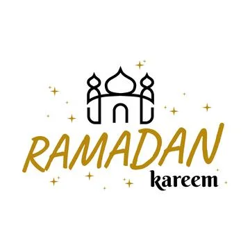 Ramadan Kareem Vector Template. Typography and Lettering Handmade with obje.. Stock Illustration