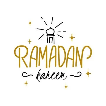 Ramadan Kareem Vector Typography and Lettering for Islamic Holy Holiday. Mu.. Stock Illustration