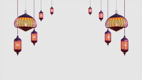 Ramadan Lamp Islamic Background Alpha Stock Footage 346406229