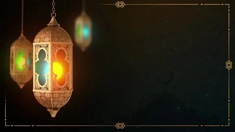 Ramadan Lantern with Crescent Moon and Star Animation for LED Screens video 動画素材 334660651