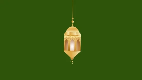 Ramadan lantern hanging and Swing right and Left Green screen animation. Ra.. Stock Footage 268083840