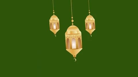 Ramadan lantern hanging and Swing right and Left Green screen animation. Ra.. Stock Footage 268085012