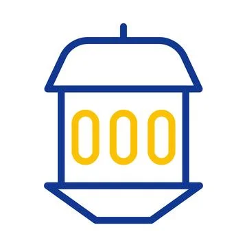 Ramadan lantern icon with blue and yellow color. Concept of Ramadan, Islam,.. Stock Illustration