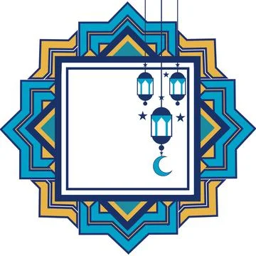 Ramadan lantern with Islamic ornament, empty space, lantern, Ramadan, vecto.. Stock Illustration