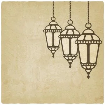 Ramadan lantern old background Stock-Illustration