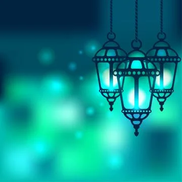 Ramadan lantern shiny background Stock Illustration