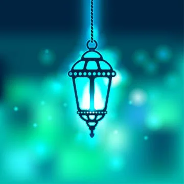 Ramadan lantern shiny background Stock Illustration