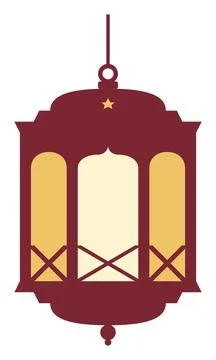 Ramadan Lantern Vector Illustration Flat Arabic Fanoos Design With Star Com.. 库存插图