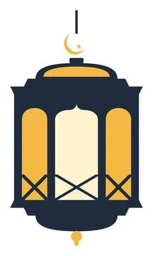 Ramadan Lantern Vector Illustration, Islamic Festival Decoration 库存插图