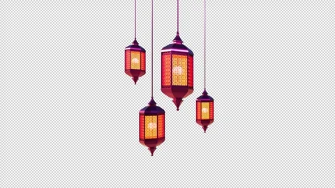Ramadan Lanterns Alpha Stock Footage 345307957