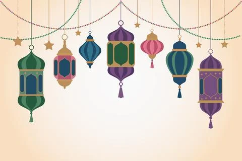 Ramadan Lanterns Background Stock Illustration