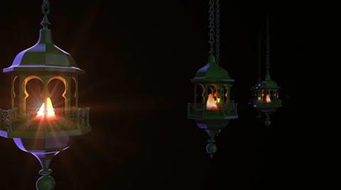 Ramadan lanterns in dark. Stock Footage 63821772