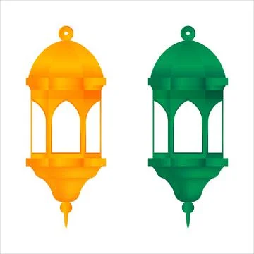 Ramadan lanterns illustration with white background, Islamic Ramadan lanterns Stock Illustration