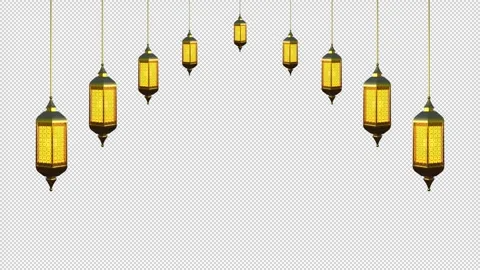 Ramadan Lanterns Transparent Background Stock-Footage 345308496