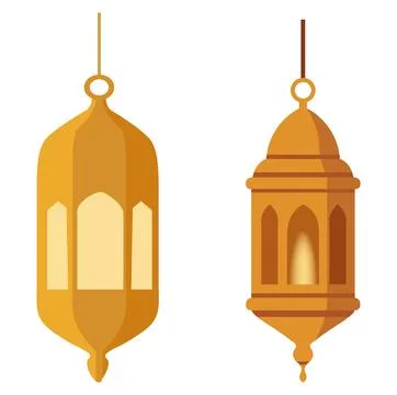 Ramadan Lanterns Vector Islamic Golden Lamps Stock Illustration