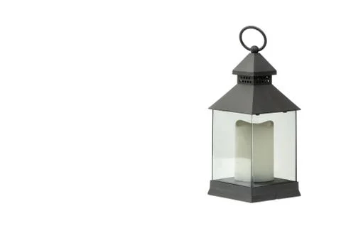 Ramadan LED lantern or Arabic decoration lamp on white background. 写真素材