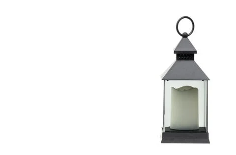 Ramadan LED lantern or Arabic decoration lamp on white background. Foto stock