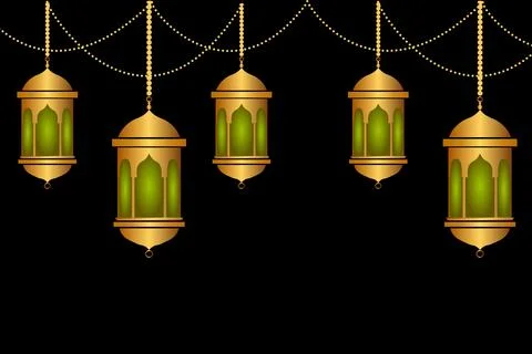 Ramadan Lights - realistic vector set of different objects. Gradient backgr.. Stockillustratie