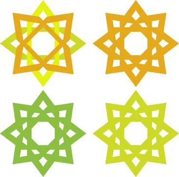 Ramadan mandala design multi green orange yellow Stock Illustration