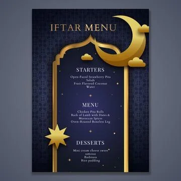 Ramadan menu template with moon Stock Illustration