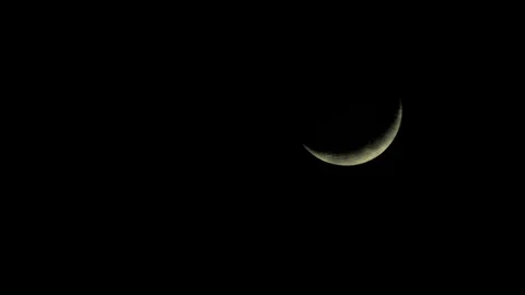 Ramadan moon with cloud in night sky Stock Footage 87731674