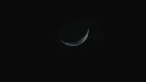Ramadan moon in the night sky Stock Footage 87731729