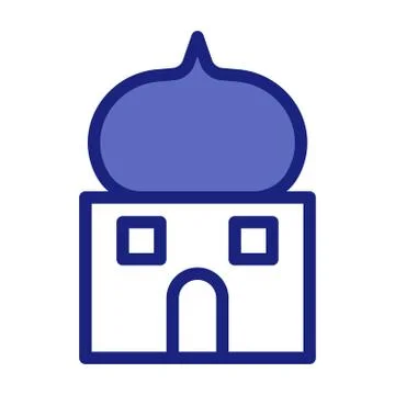 Ramadan mosque building Vector Flat Icons. Editable Stroke and color. Stock Illustration