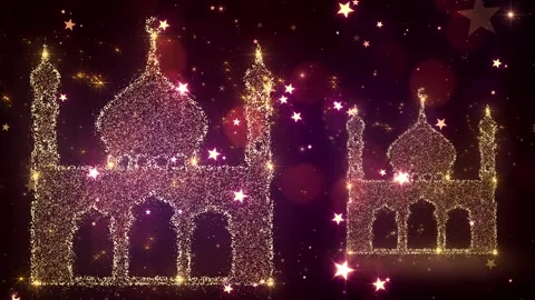 Ramadan Mosque Glitters Background Vídeos de archivo 204146362