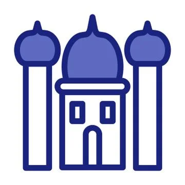 Ramadan mosque islam Vector Flat Icons. Editable Stroke and color. Stock Illustration