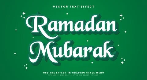 Ramadan Mubarak 3d editable text effect Stockillustratie